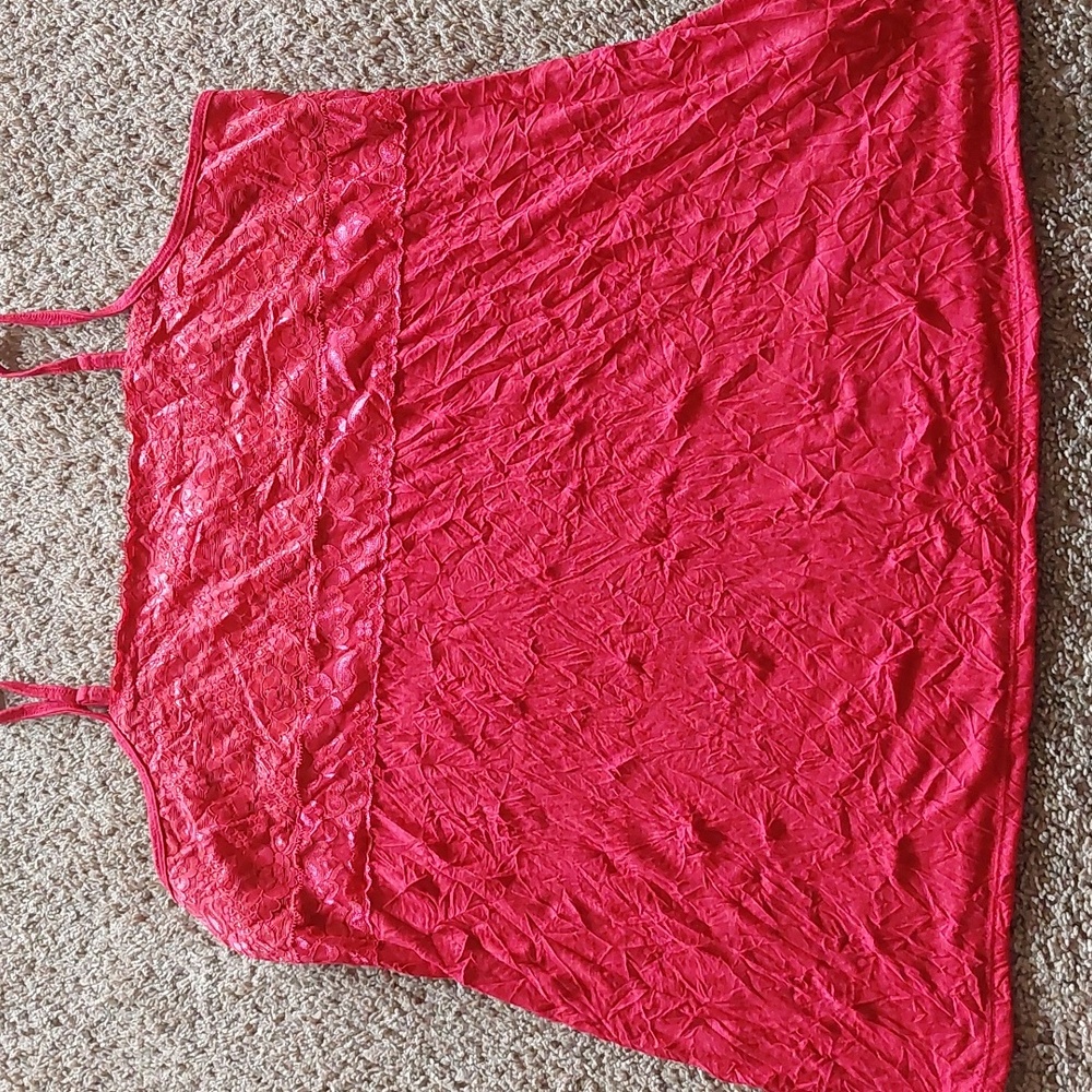 Maurices Red Lace Tank Top Plus Size 3 (24W) Spaghetti Strap Dressy